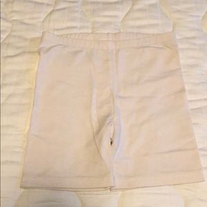 White spandex shorts